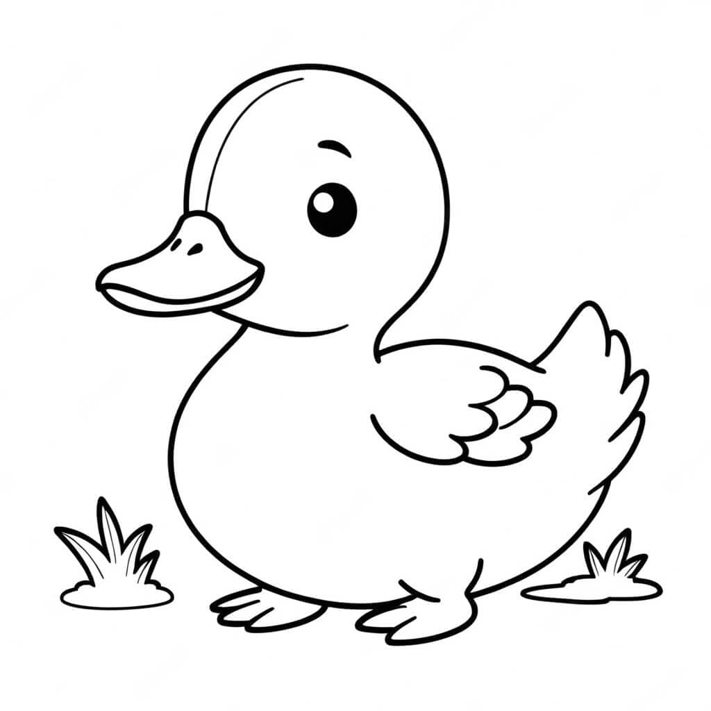 Niedliche Ente Ausmalbild