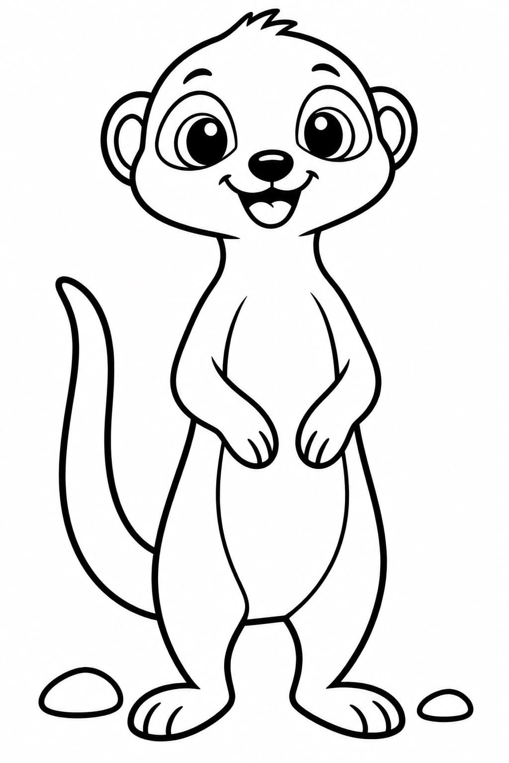 Einfaches Erdmännchen für Kinder Ausmalbild