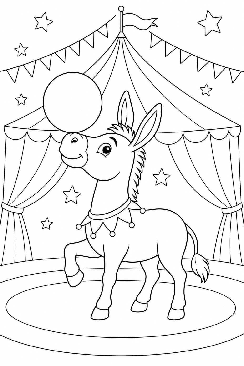 Zirkus Esel Ausmalbild