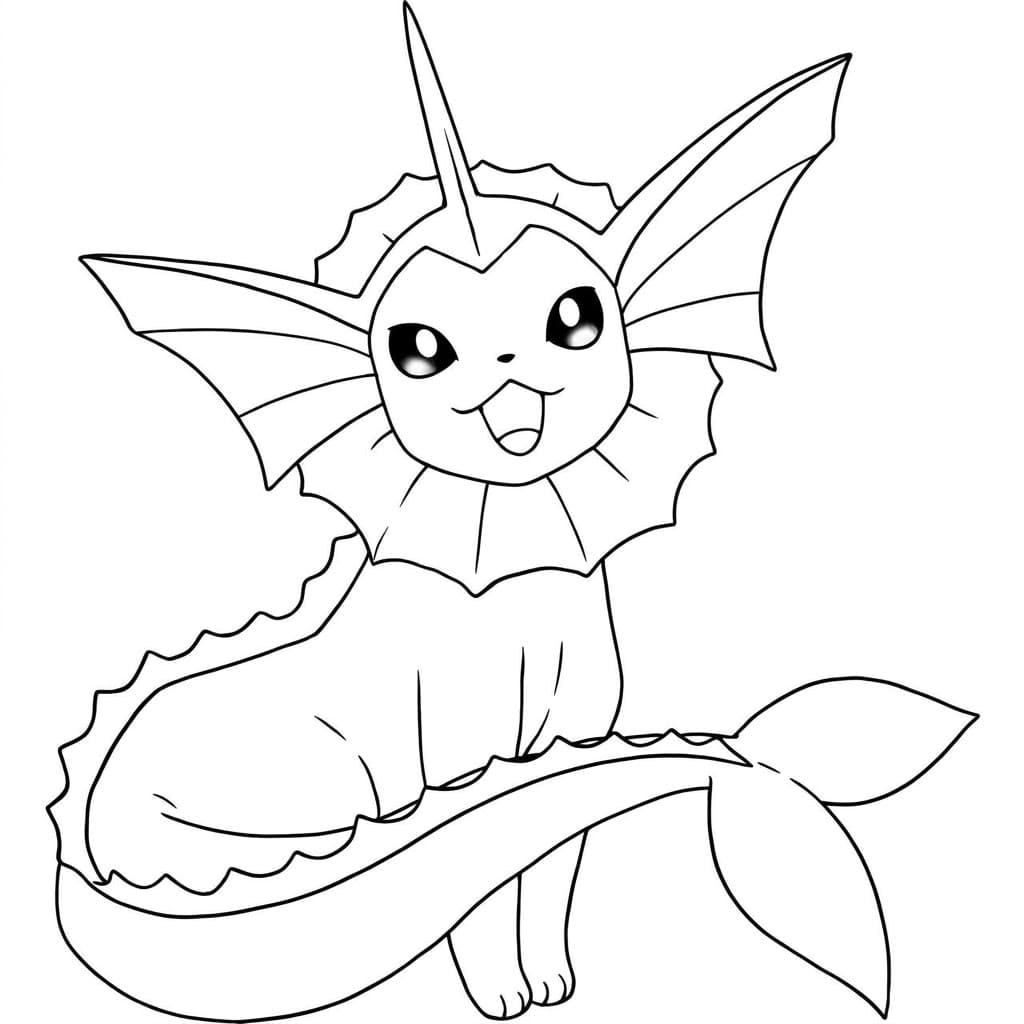 Aquana Ausmalbild – kostenlose Pokémon-Malvorlage zum Ausdrucken