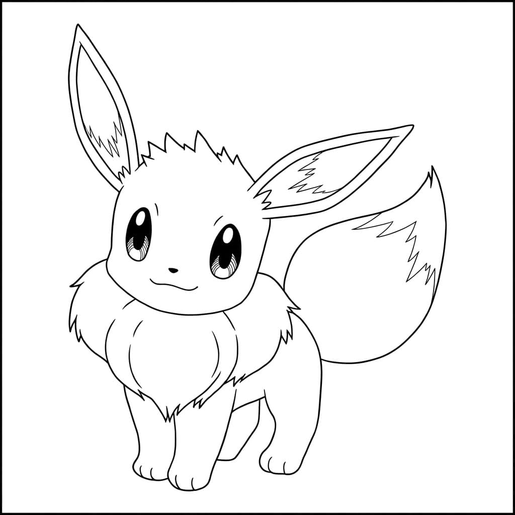 Evoli Ausmalbild – kostenlose Pokémon-Malvorlage zum Ausdrucken