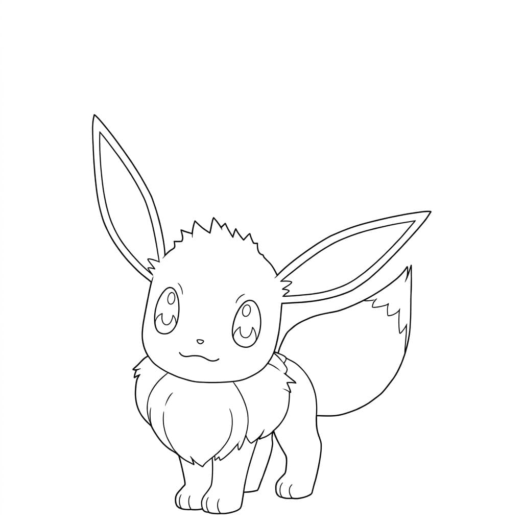 Evoli im Pokédex-Stil – kostenlose Pokémon-Malvorlage zum Ausdrucken