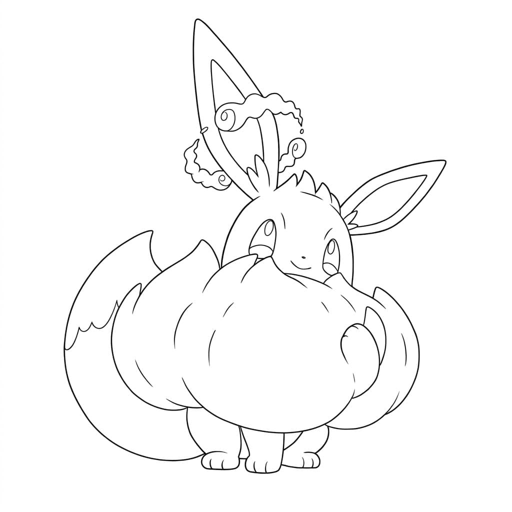 Gigadynamax-Evoli – kostenlose Pokémon-Malvorlage zum Ausdrucken