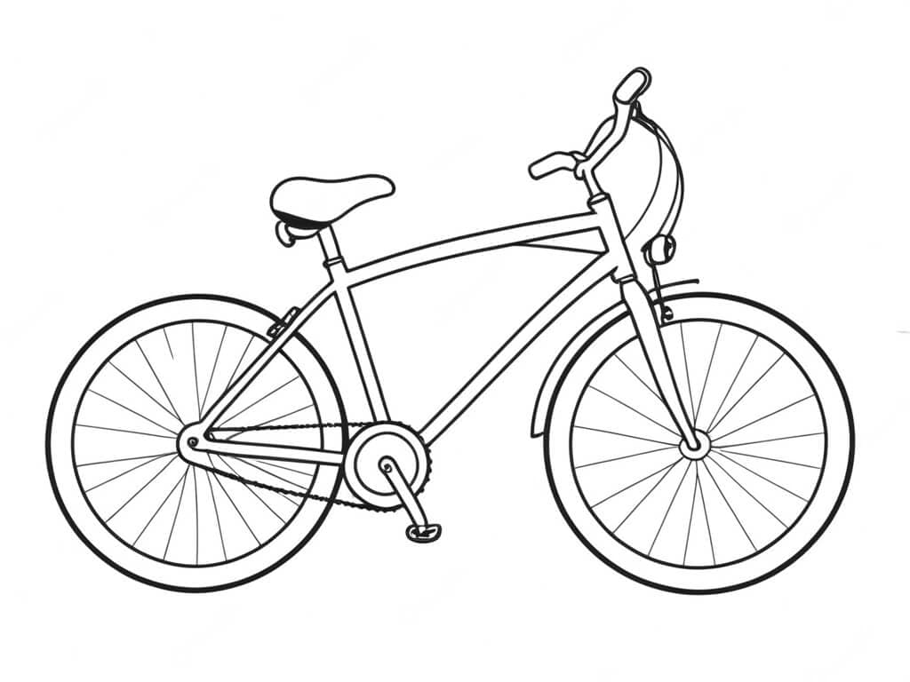 Einfaches Fahrrad Ausmalbild