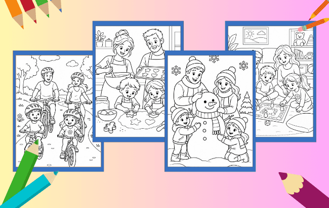 Familie Ausmalbilder