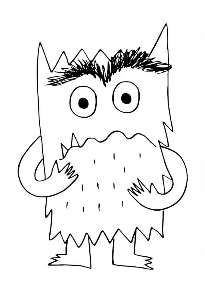 Farbenmonster Grau Ausmalbild