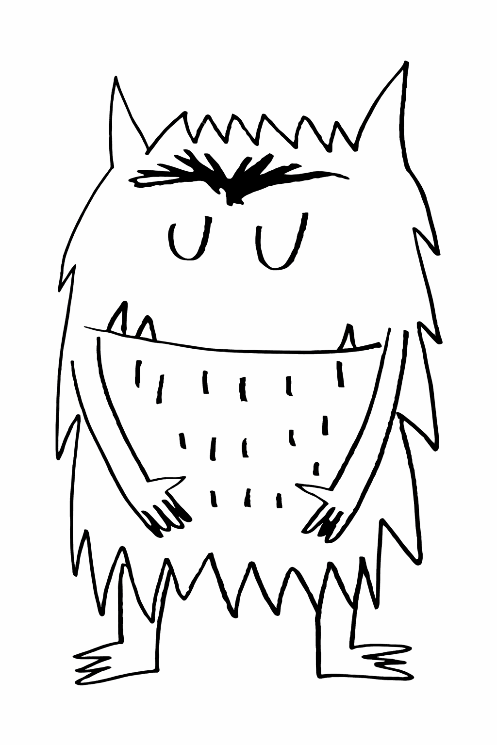 Farbenmonster Grün Ausmalbild