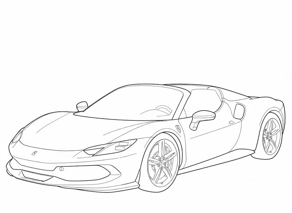 Ferrari 296 GTB Ausmalbild