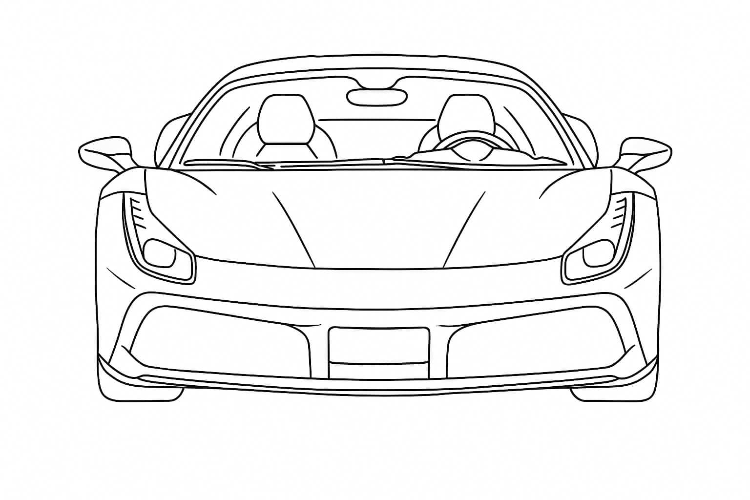 Ferrari Frontansicht Ausmalbild