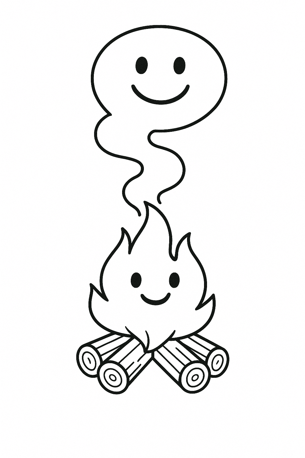 Kleines Lagerfeuer Ausmalbild