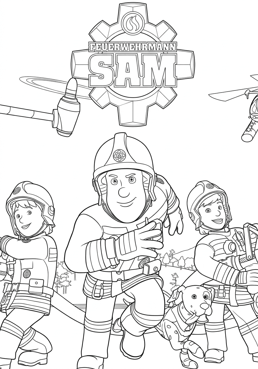Feuerwehrmann Sam Symbol Ausmalbild