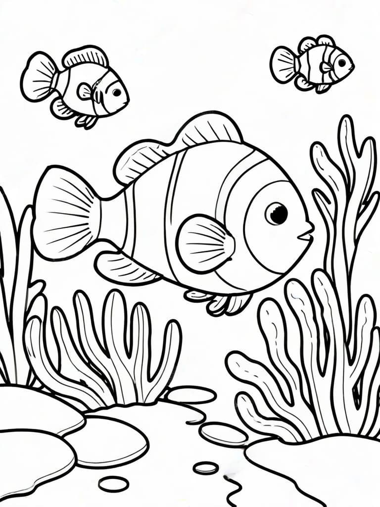 Fische im Ozean Ausmalbild