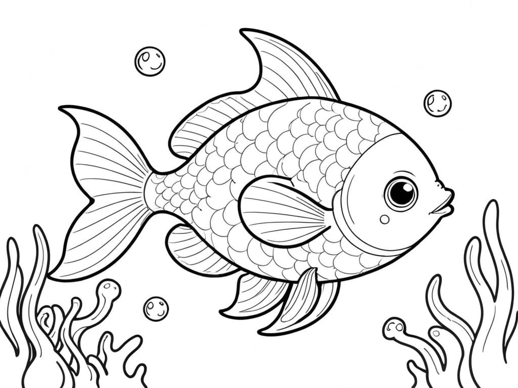 Gewöhnlicher Fisch Ausmalbild