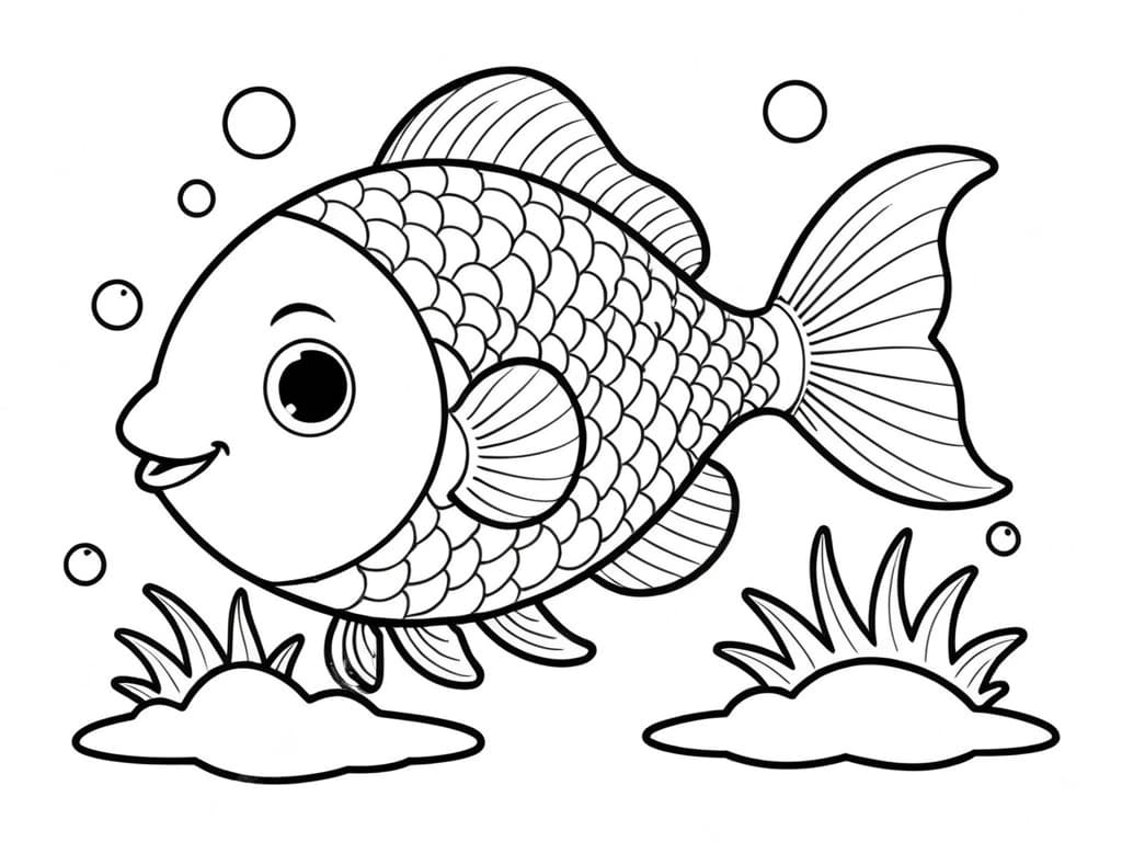Glücklicher Fisch Ausmalbild