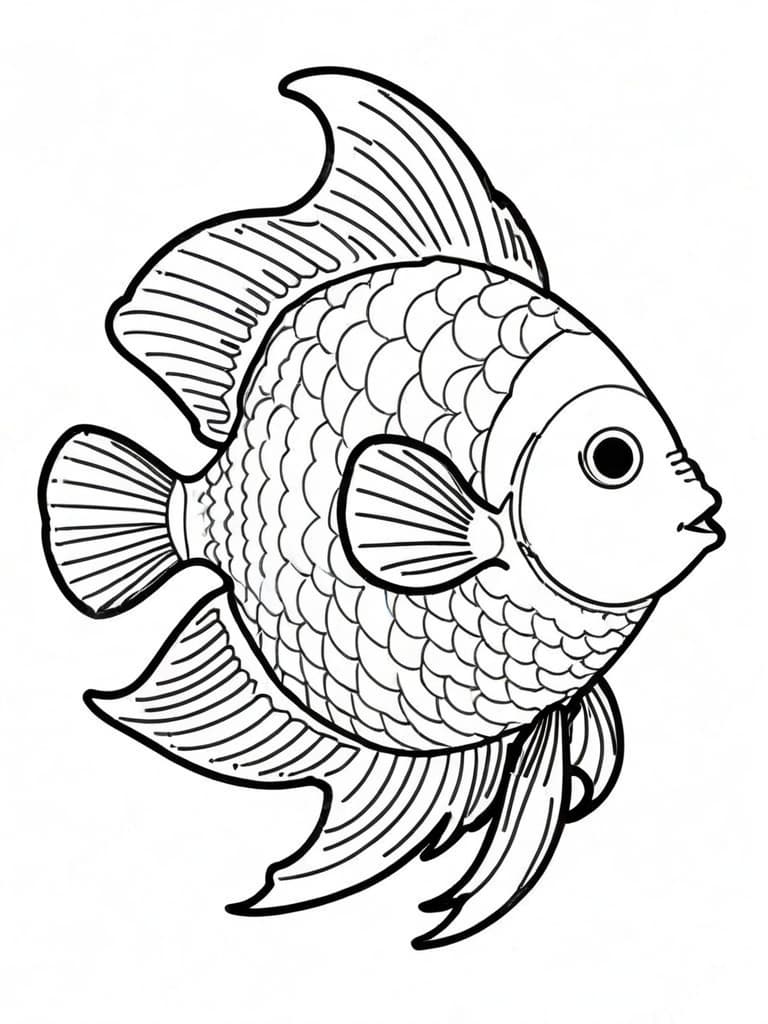 Tropischer Fisch Ausmalbild