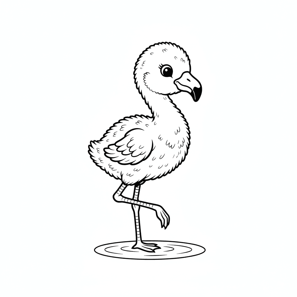 Baby-Flamingo Ausmalbild