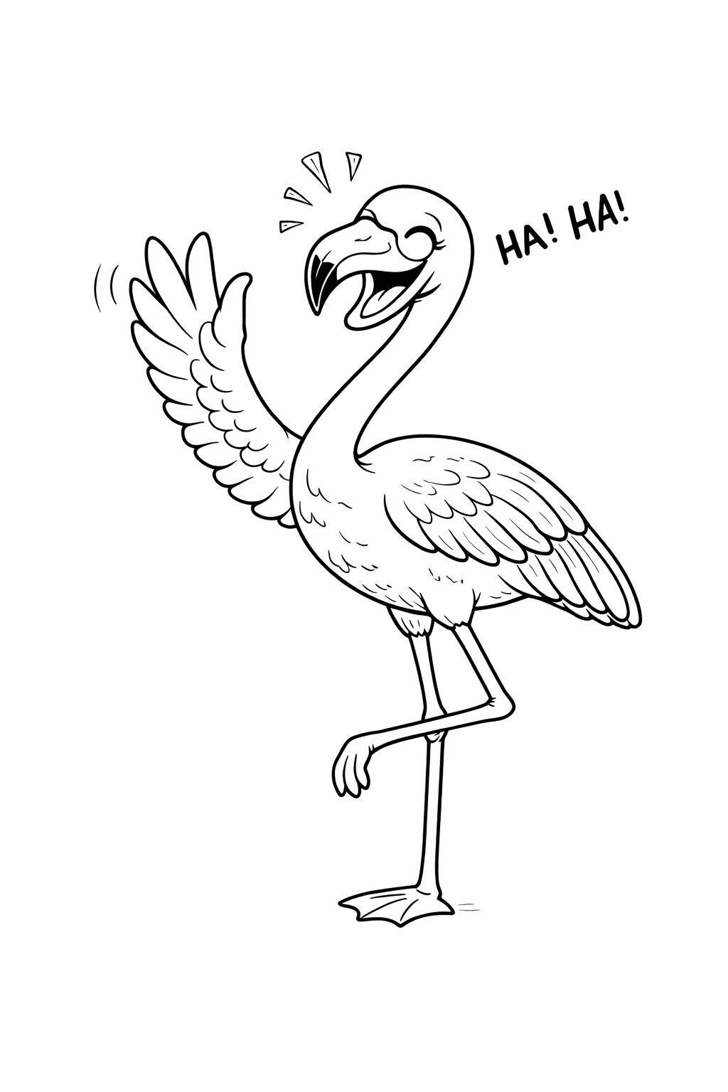 Fröhlicher Flamingo Ausmalbild