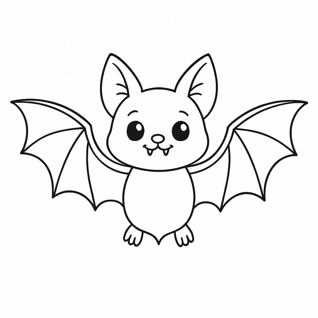 Fledermaus mit offenen Flügeln Ausmalbild