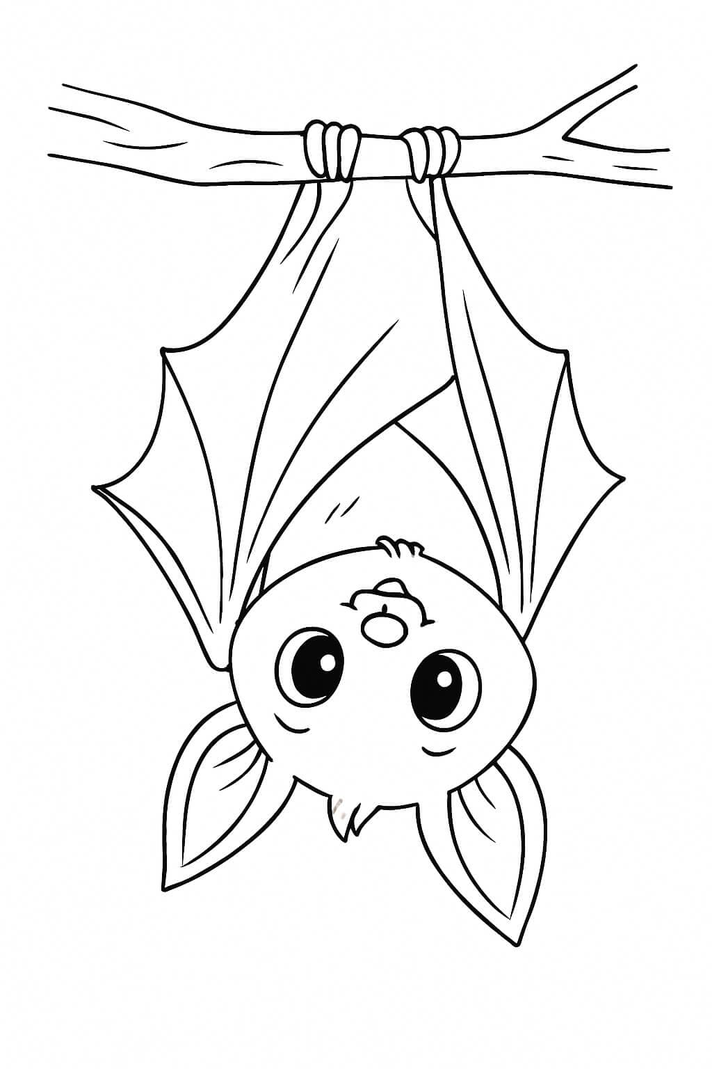 Hängende Fledermaus Ausmalbild