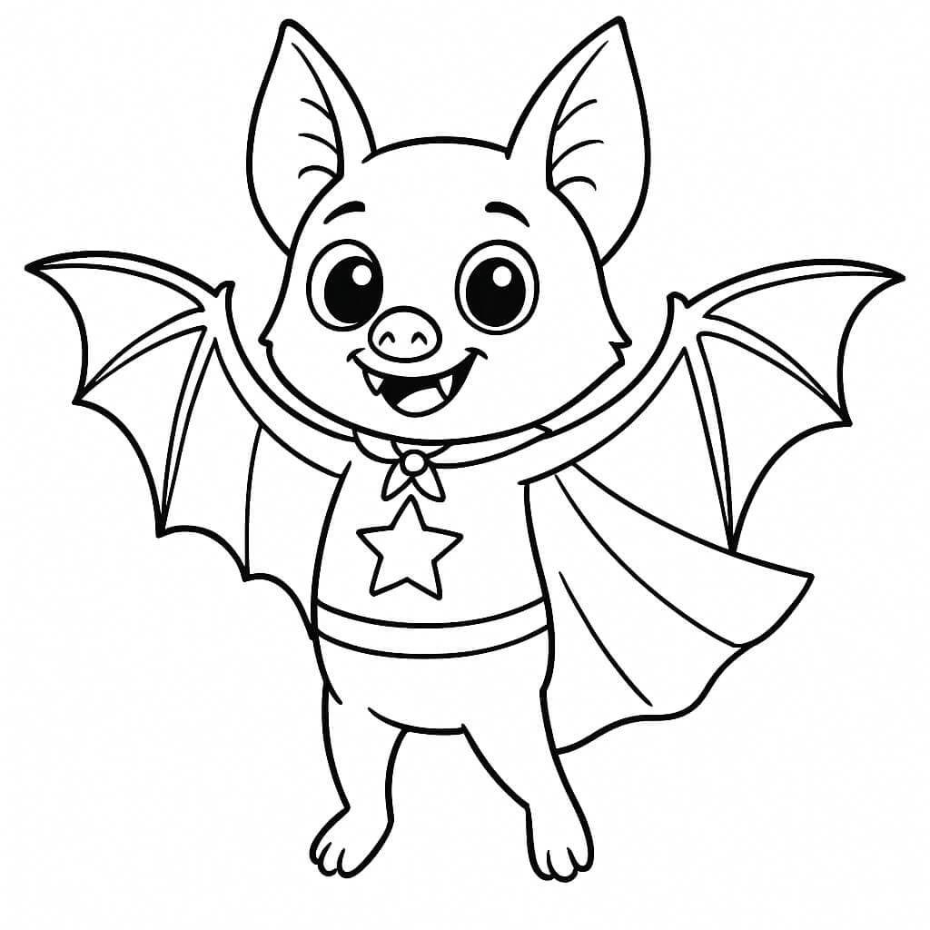 Superheld-Fledermaus Ausmalbild