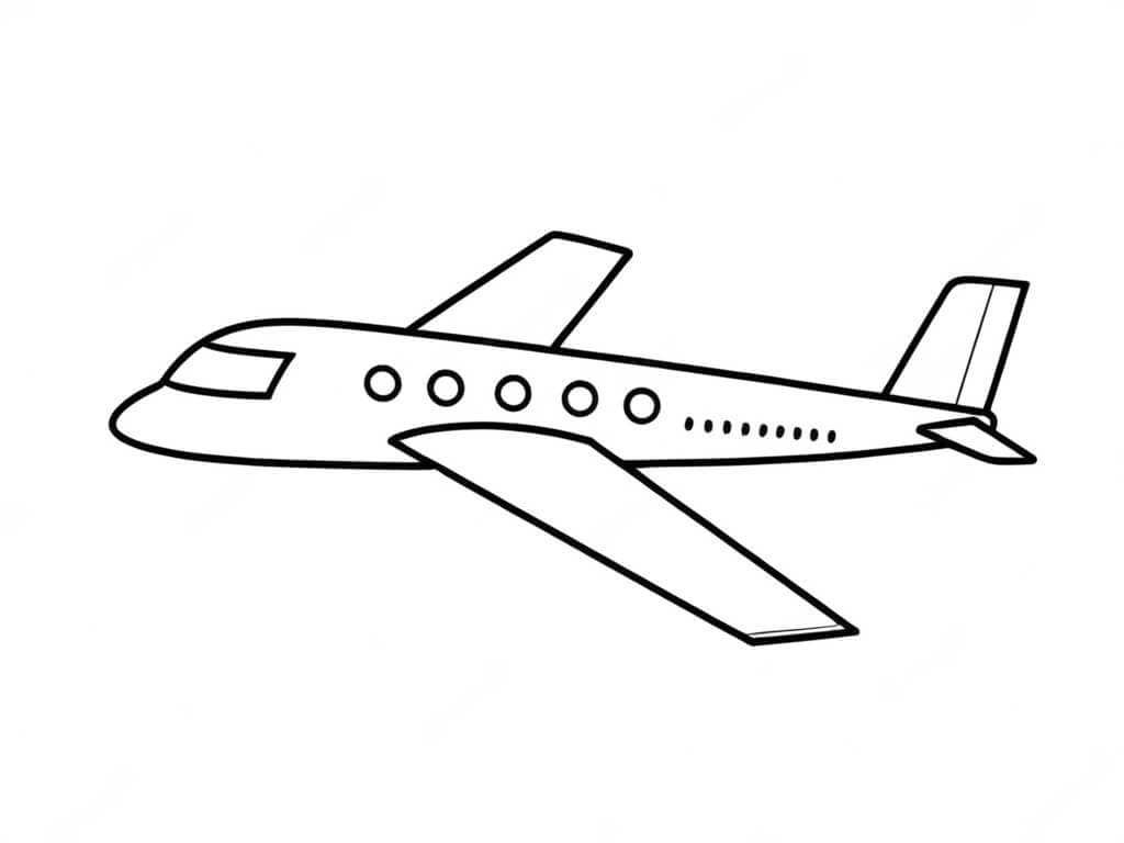 Einfaches Flugzeug Ausmalbild