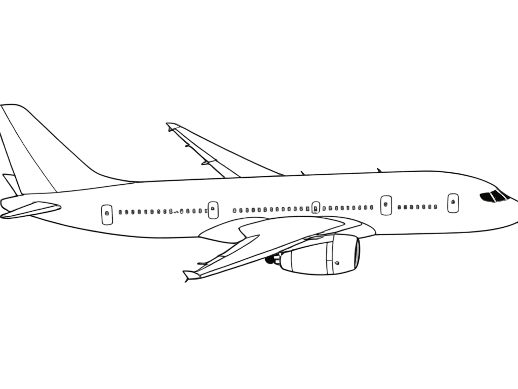 Flugzeug fliegt Ausmalbild