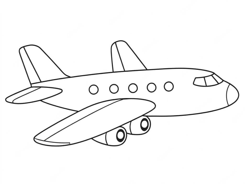 Flugzeug für Kinder Ausmalbild