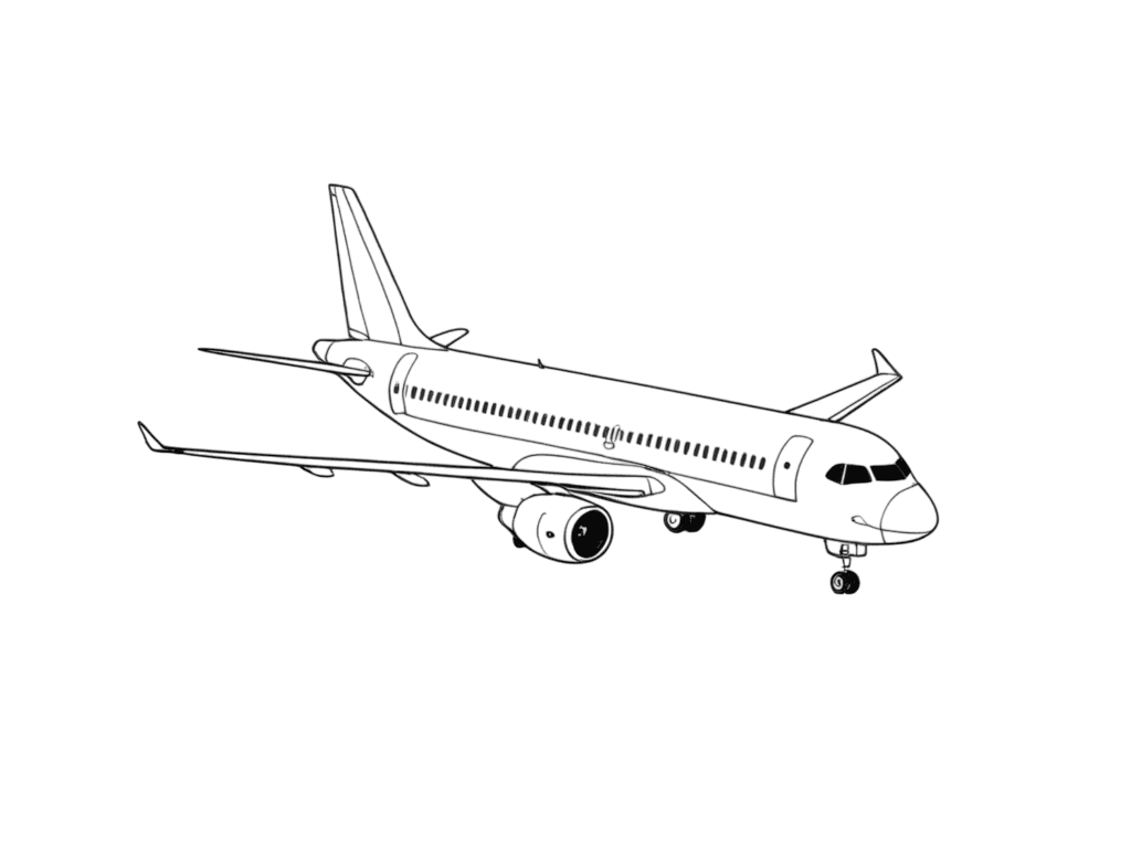 Flugzeug in der Luft Ausmalbild
