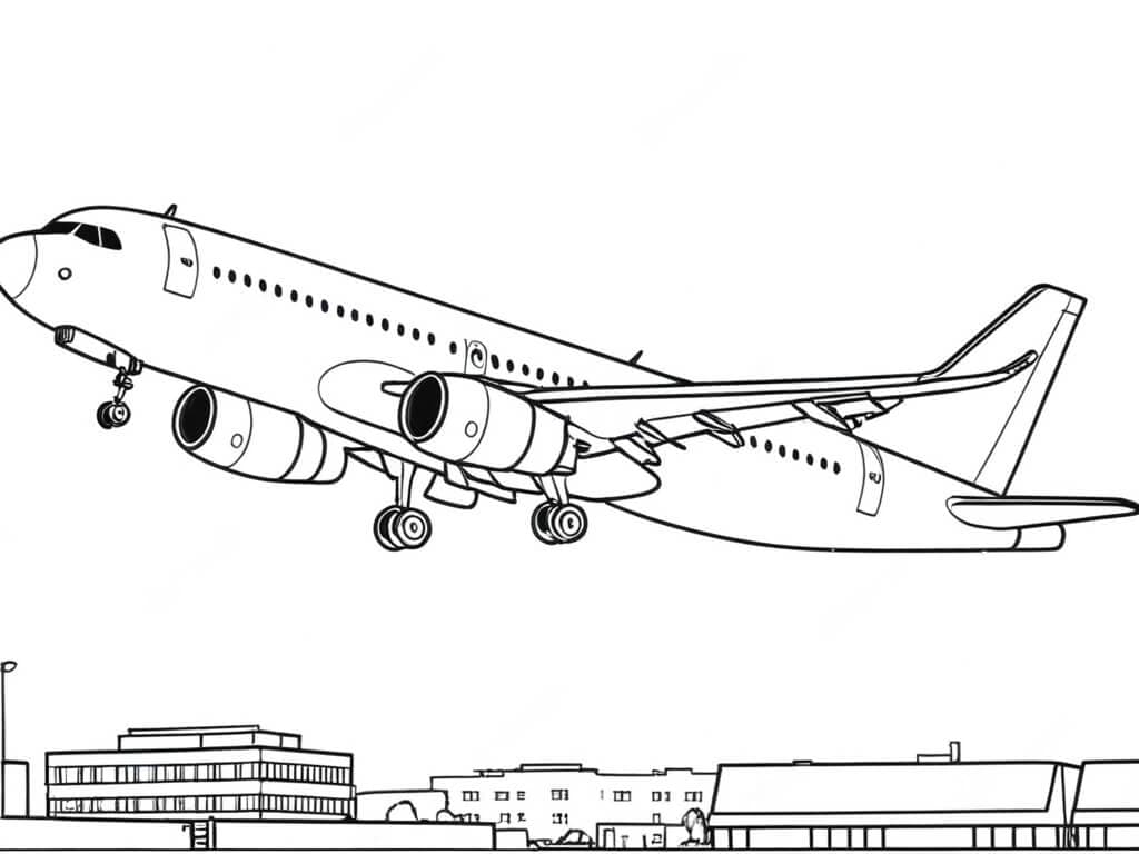 Startendes Flugzeug Ausmalbild