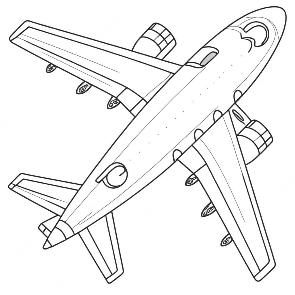 Flugzeug von oben Ausmalbild