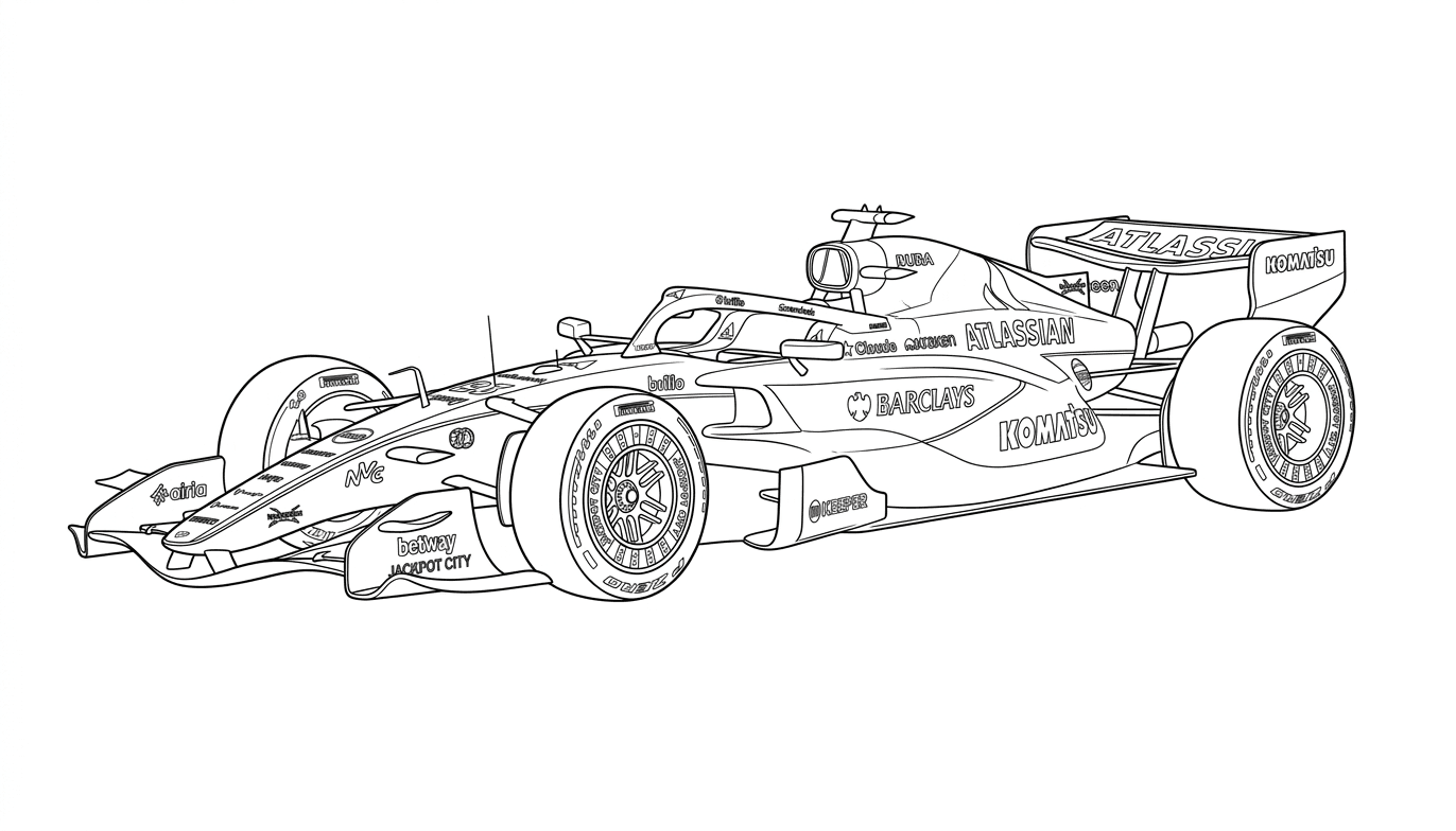 Formel 1 Williams FW48 Ausmalbild