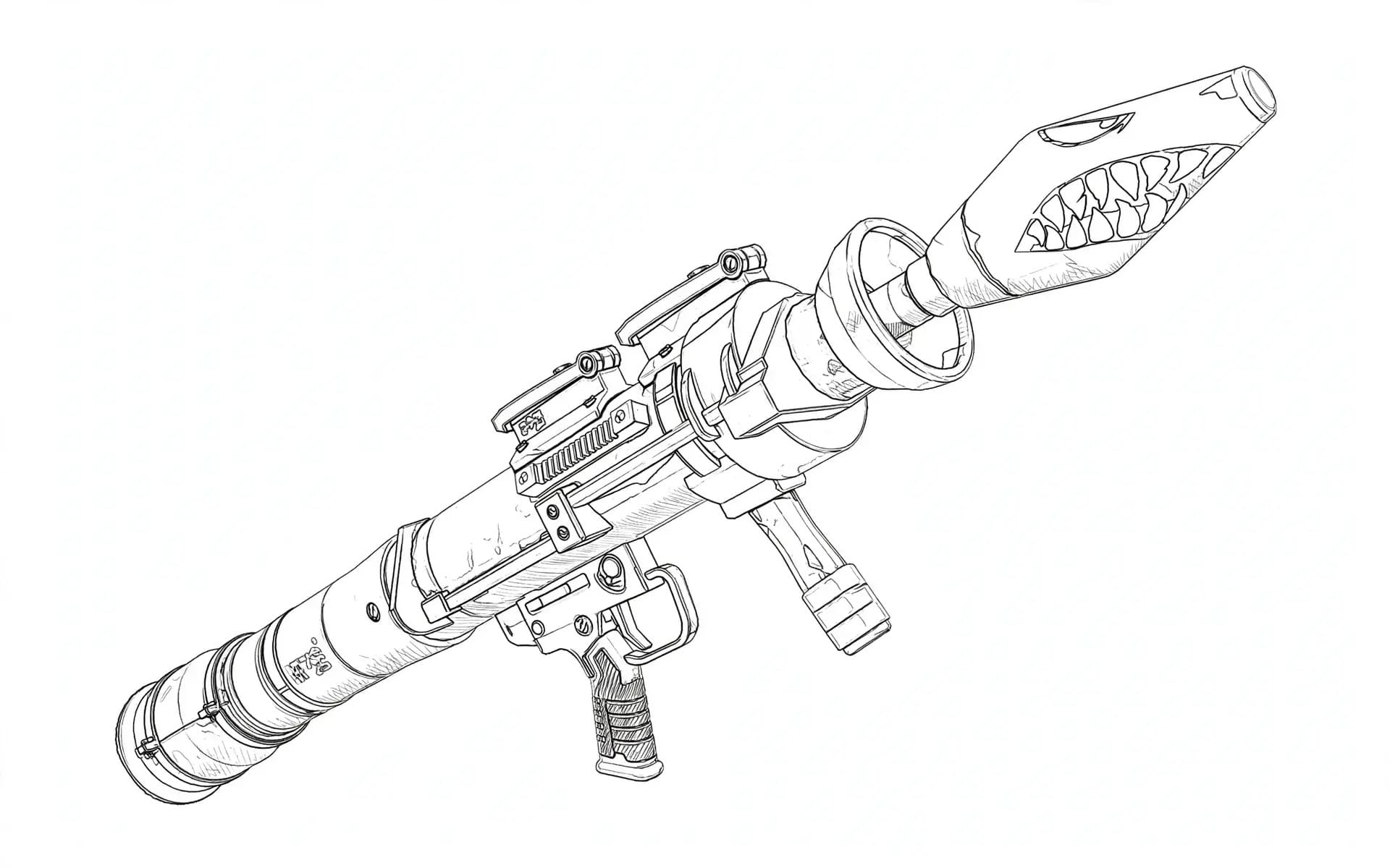Fortnite Raketenwerfer als Ausmalbild