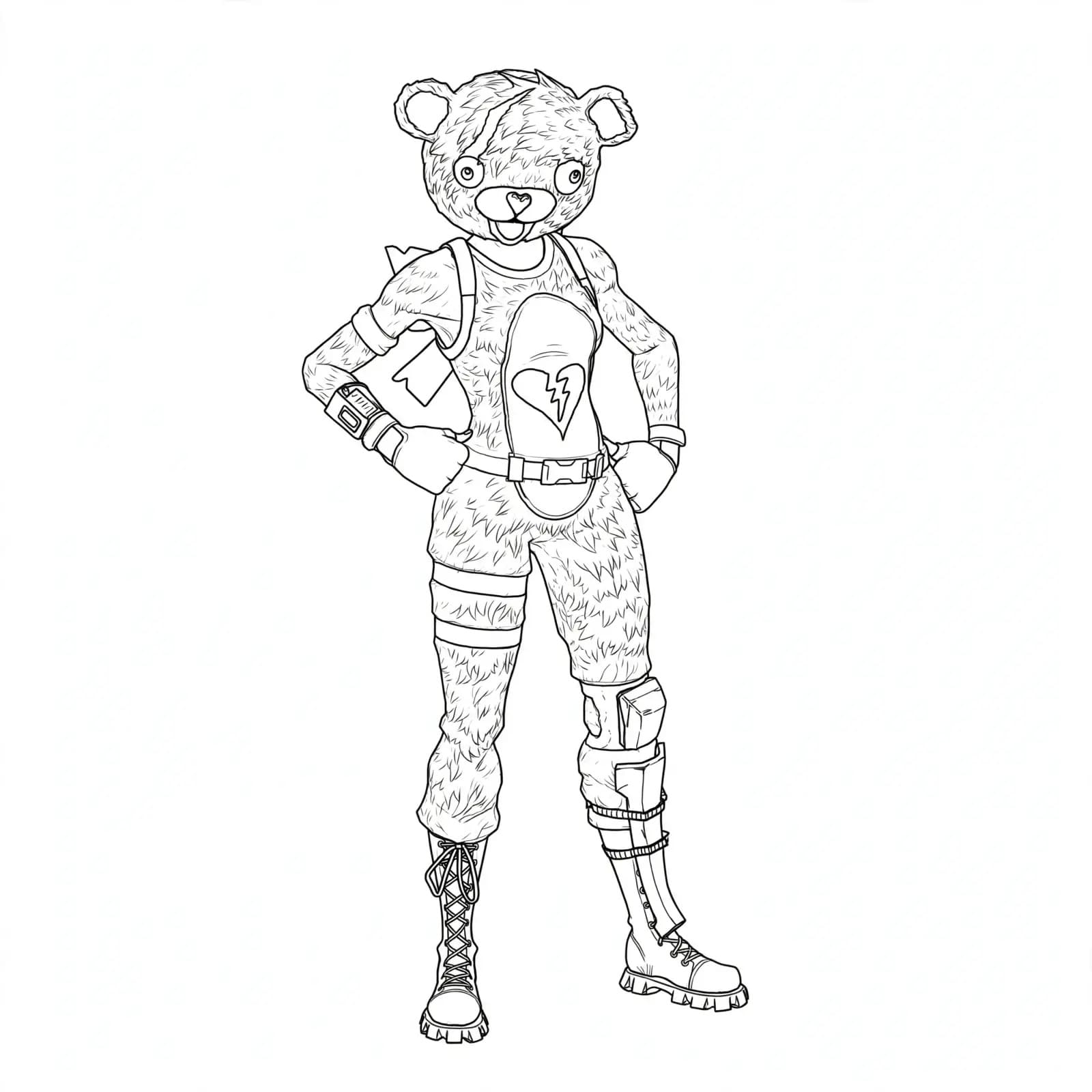 Fortnite Kuschelbär Cuddle Team Leader als Malvorlage