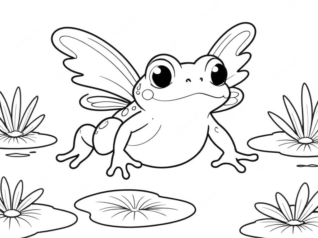 Fliegender Frosch Ausmalbild