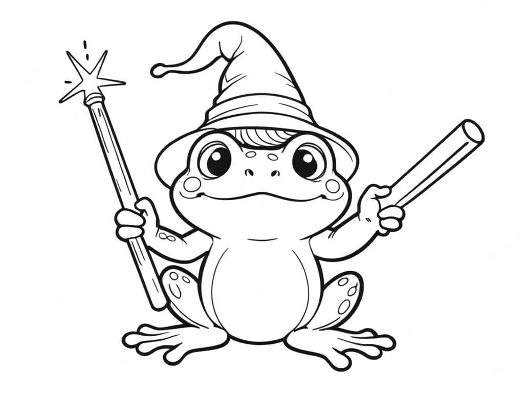 Zauberer Frosch Ausmalbild