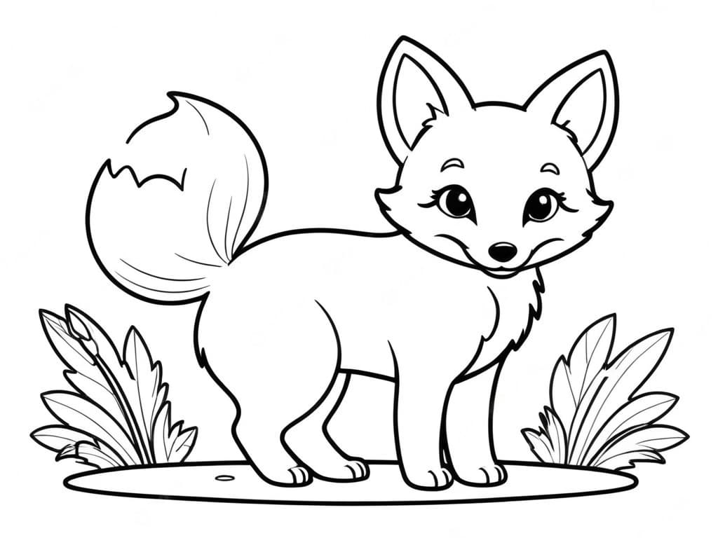 Erwachsener Fuchs Ausmalbild