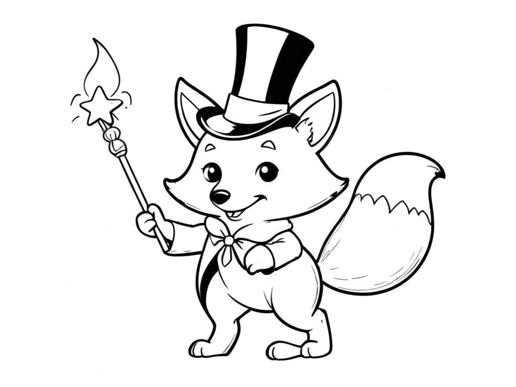 Magischer Fuchs Ausmalbild