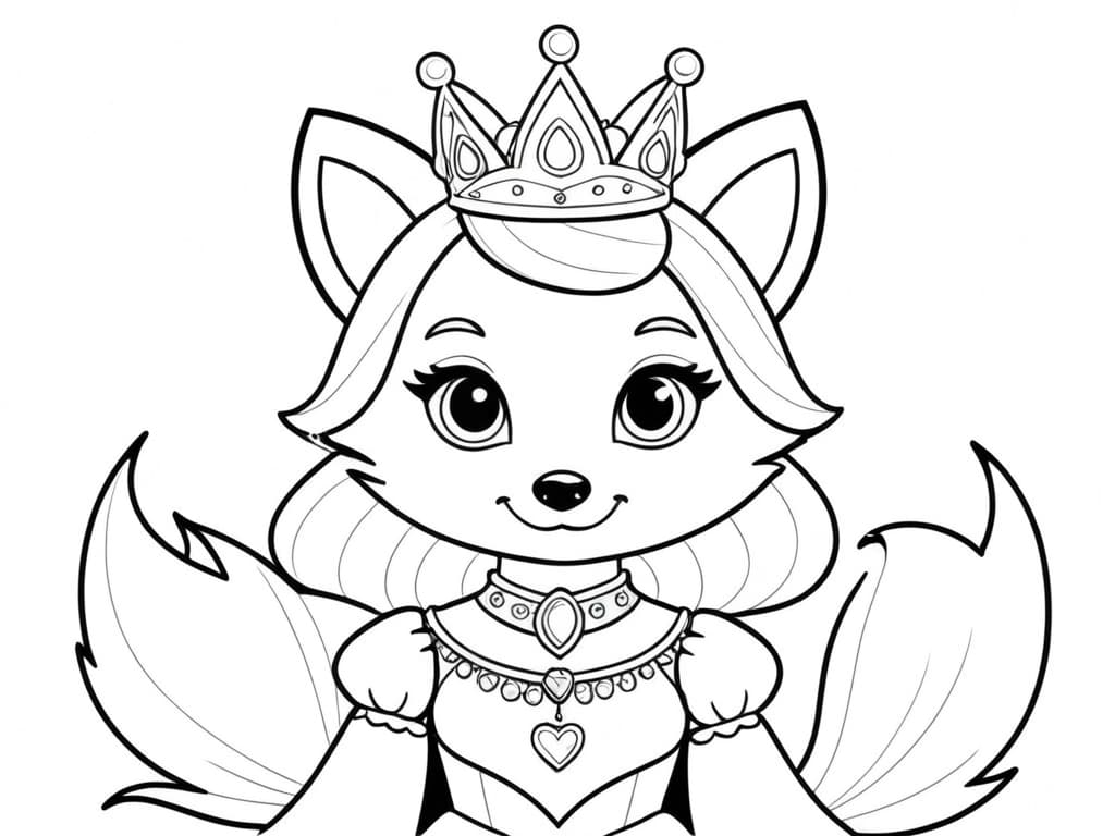 Prinzessinnen-Fuchs Ausmalbild