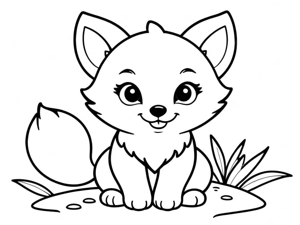 Süßer Babyfuchs Ausmalbild