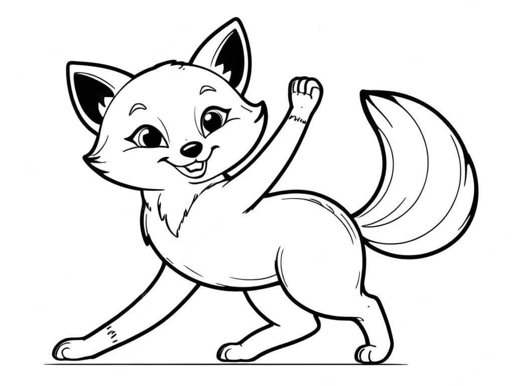 Winkender Fuchs Ausmalbild