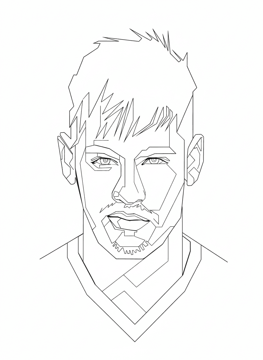 Neymar Karikatur Fußballspieler Ausmalbild