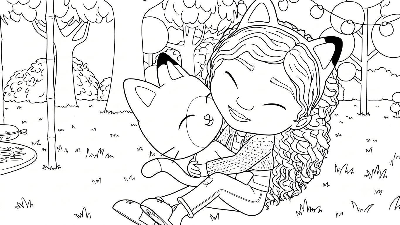 Gabby und Pandy Paws Ausmalbild