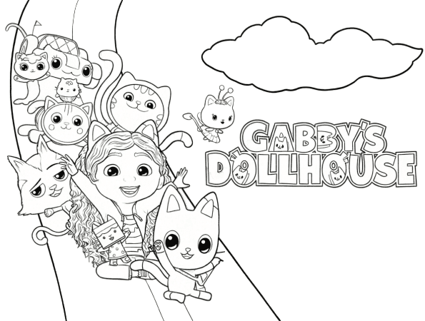 Gabby's Dollhouse Regenbogen Ausmalbild
