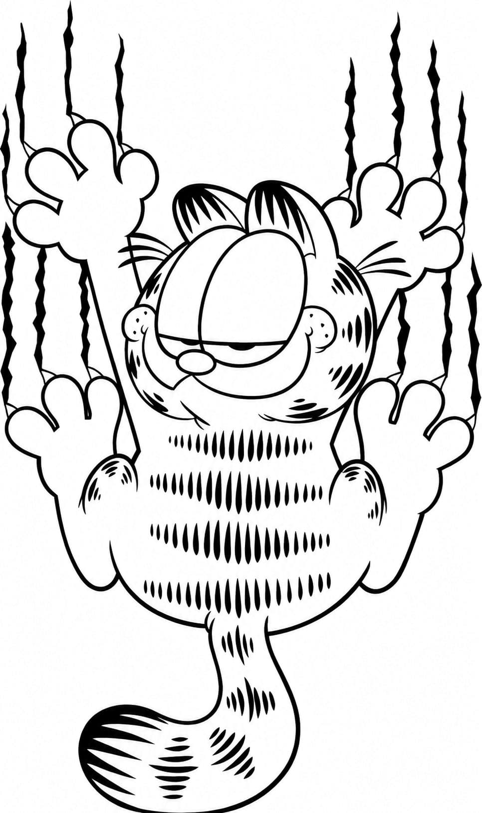Garfield mit Krallen Ausmalbild