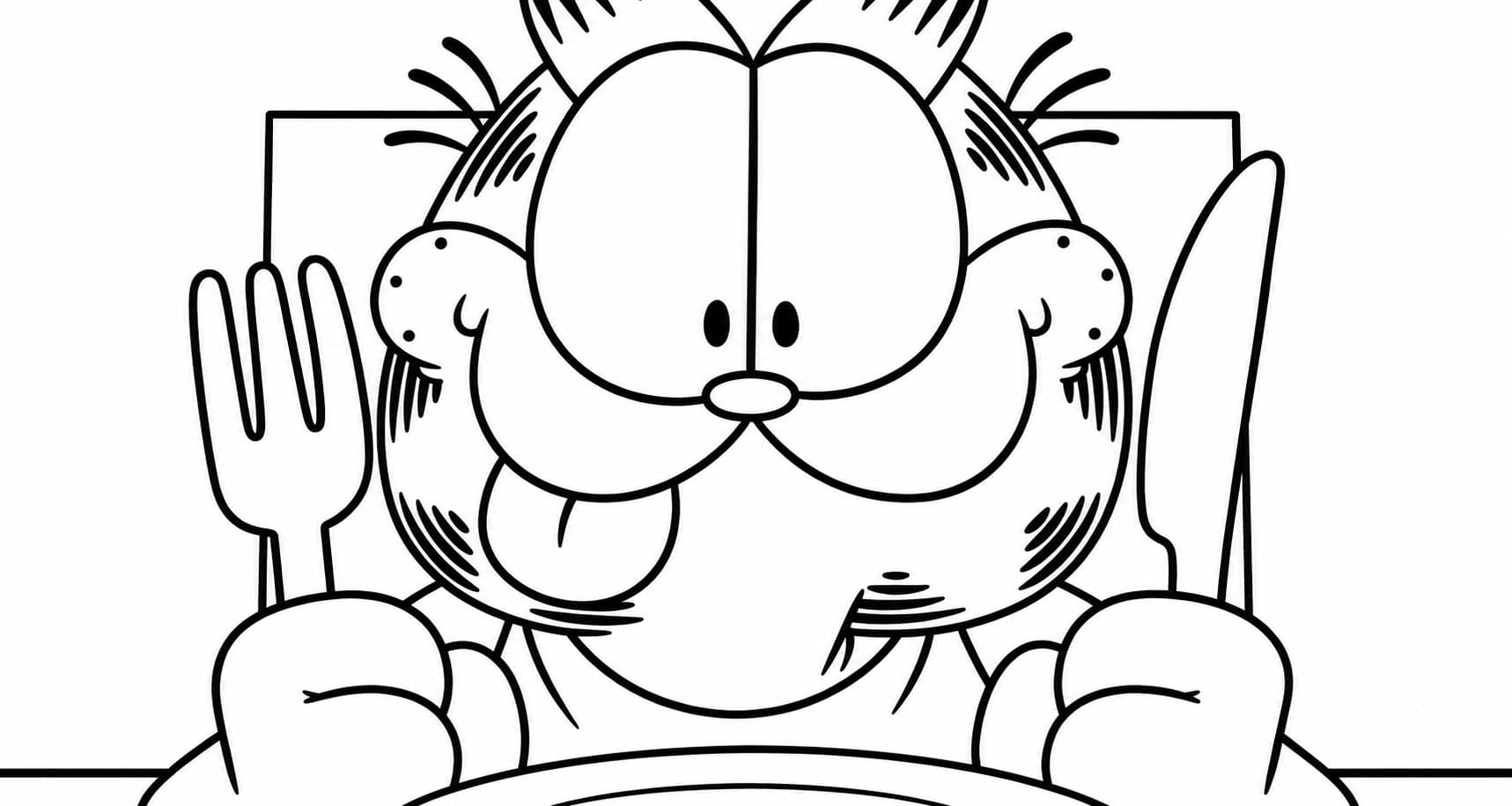 Hungriger Garfield Ausmalbild