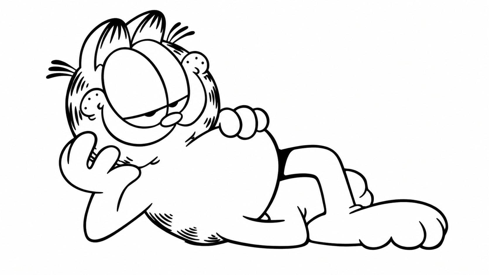 Liegender Garfield Ausmalbild