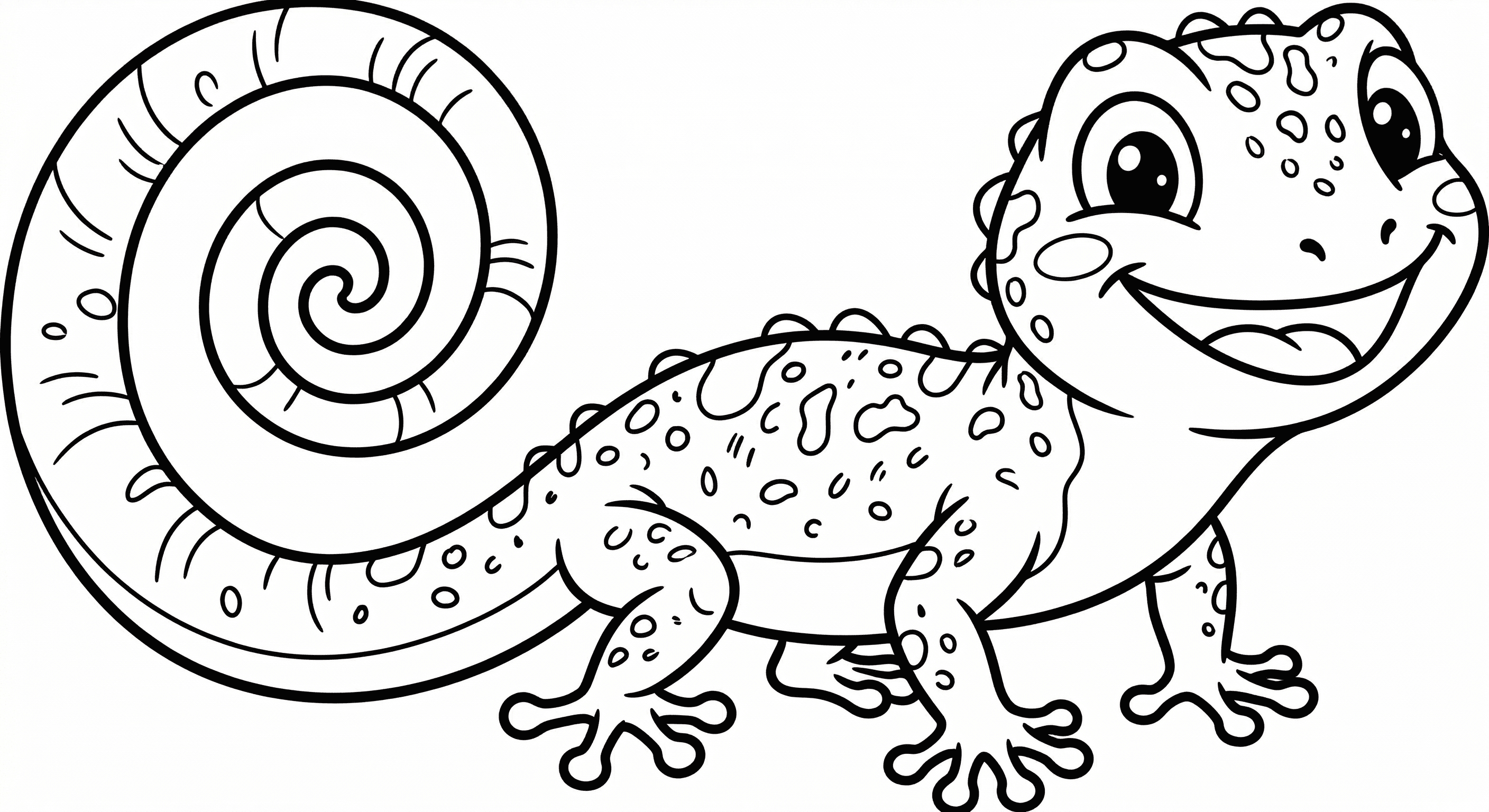Gecko mit großem Schwanz Ausmalbild