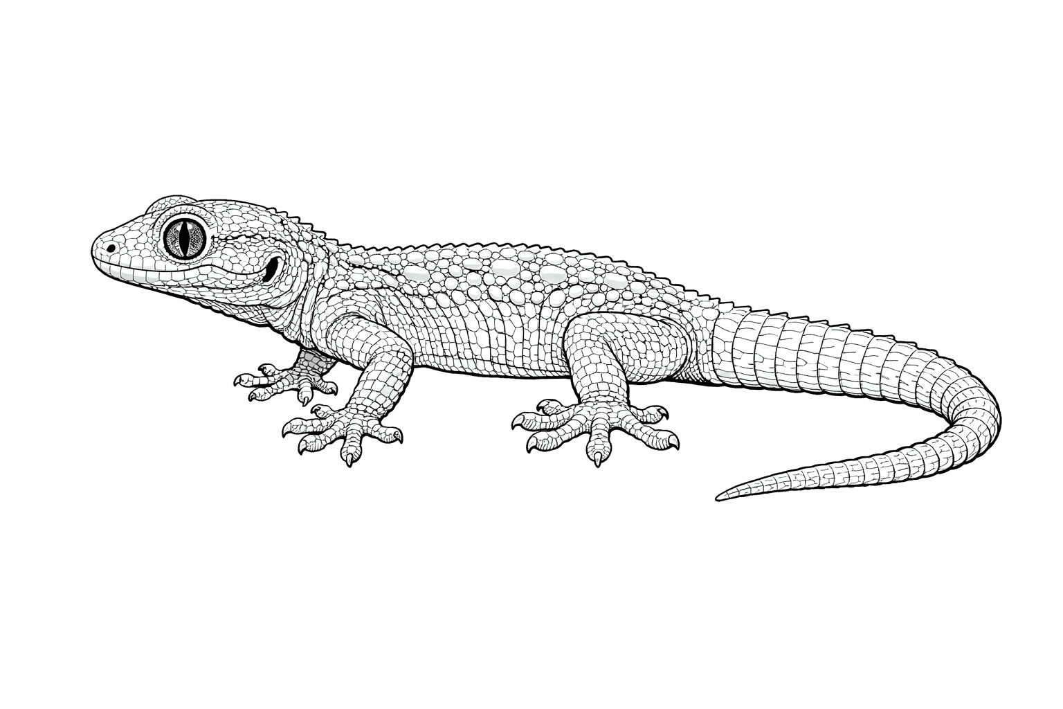 Realistischer Gecko Ausmalbild