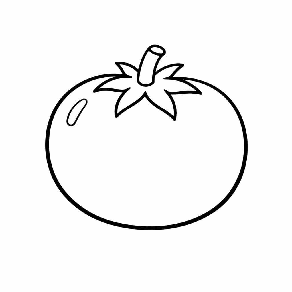 Einfacher Tomate Ausmalbild
