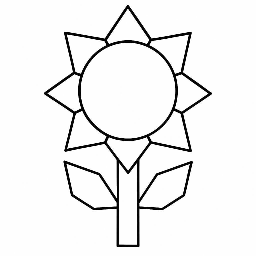 Geometrische Blume zum Ausmalen